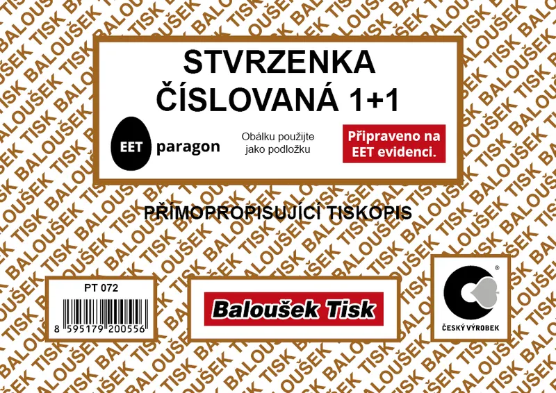 Hauptbild des Produkts Stvrzenka A6 samopropis,číslovaná,50 listů PT072