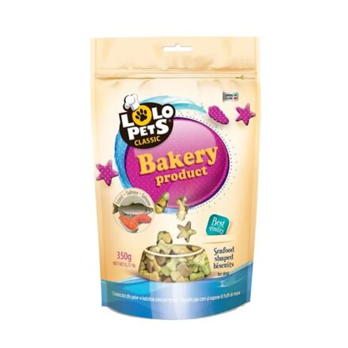 Hauptbild des Produkts Sušenky KOSTIČKY MOŘSKÉ PLODY s lososem pro psy 350 g