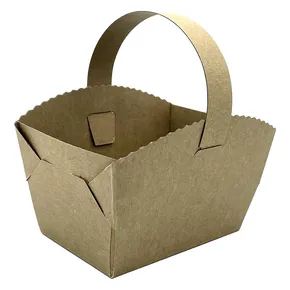 Gebäckkörbchen mit Henkel KRAFT 9 x 6 x 7 cm [50 Stück]