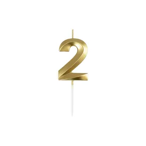 Kerze Zahl 2 – gold