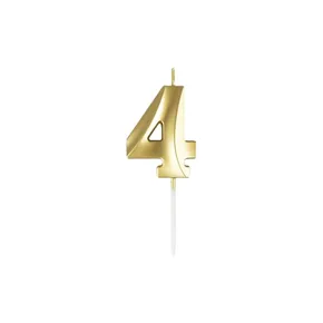 Kerze Zahl 4 – gold