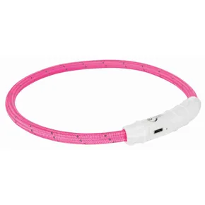 Leuchtender USB-Halsring, rosa L-XL: 65 cm/ O 7 mm