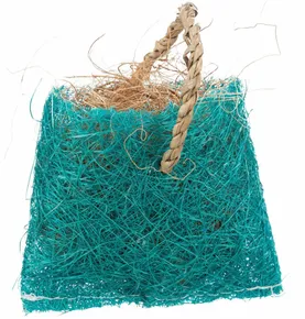 Tasche mit Kokosfaser - Spielzeug für Nagetiere, Sisal, 10 x 13 cm, blau