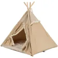 Tipi BOHO mit Kissen, 55 x 65 x 44 cm, Baumwolle, beige