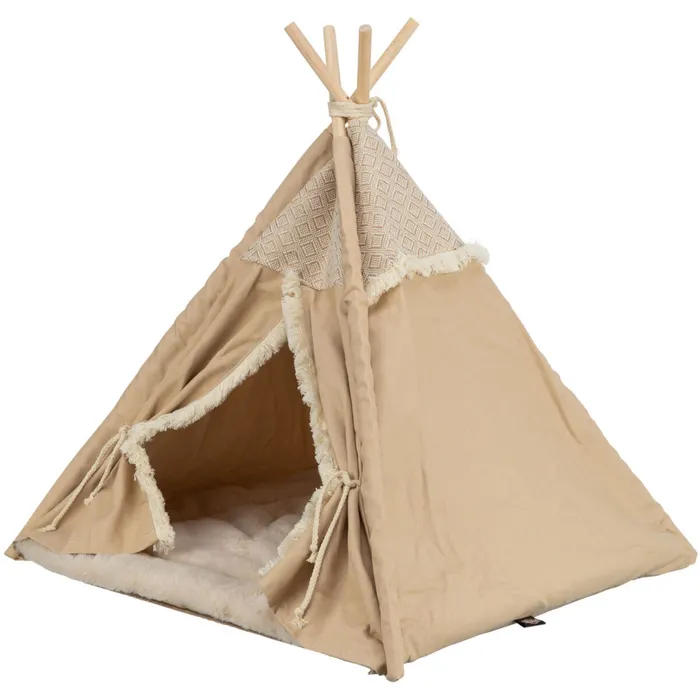 Hauptbild des Produkts Teepee BOHO s polštářem, 55 x 65 x 44 cm, bavlna, béžová