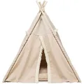 Weiteres Produktbild Tipi BOHO mit Kissen, 55 x 65 x 44 cm, Baumwolle, beige