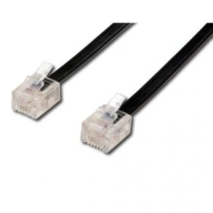 Hauptbild des Produkts Telefonní kabel, RJ11 M-10m, černý, pro ADSL modem, economy