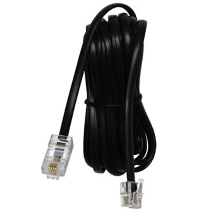 Hauptbild des Produkts Telefonní kabel, RJ11 M-3m, plochý, černý, pro ADSL modem, economy