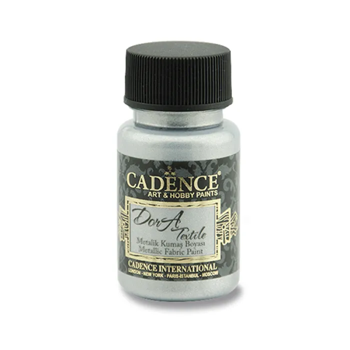 Hauptbild des Produkts Textilní barva Cadence Dora Textile, met. stříbrná, 50 ml