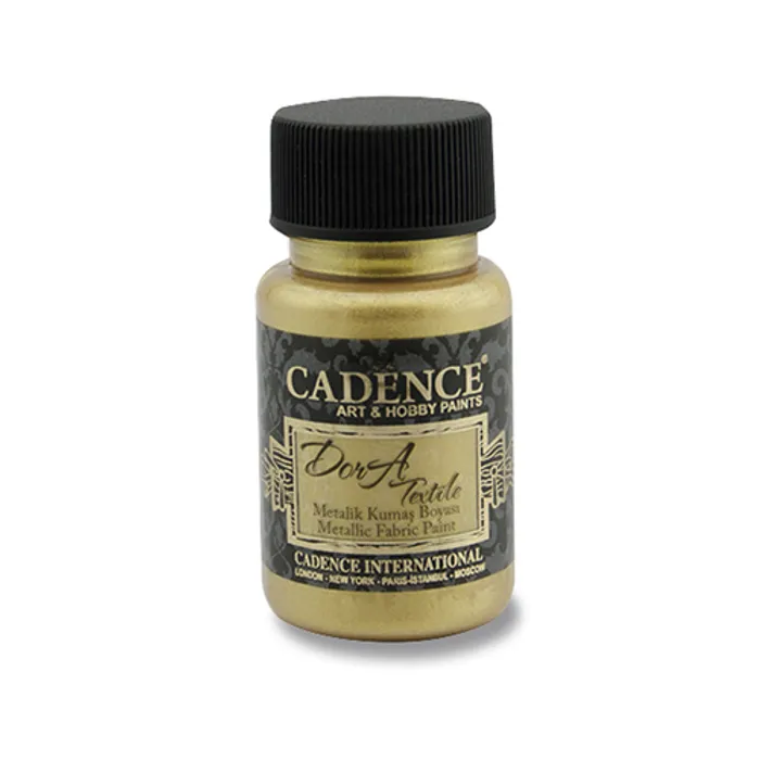 Hauptbild des Produkts Textilní barva Cadence Dora Textile, met. sytá zlatá, 50 ml