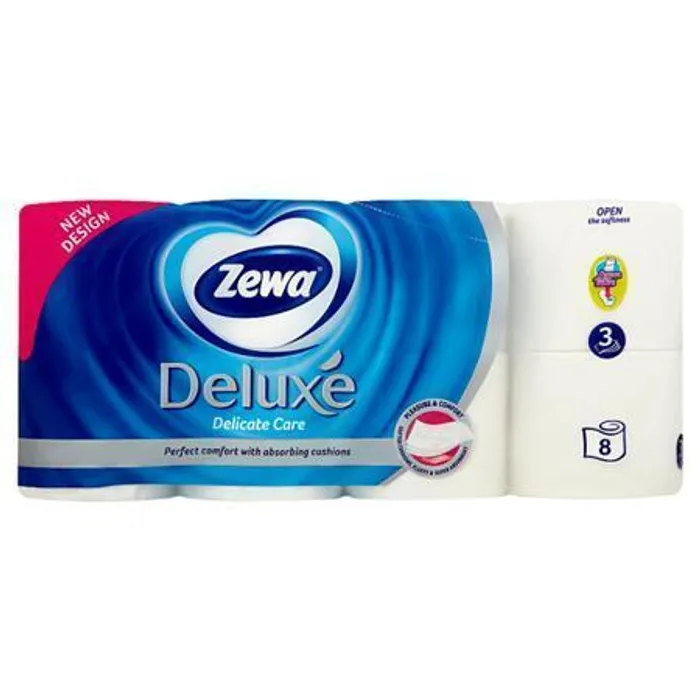 Hauptbild des Produkts Toaletní papír, 3vrstvý, 8 rolí, ZEWA "Deluxe", bílý