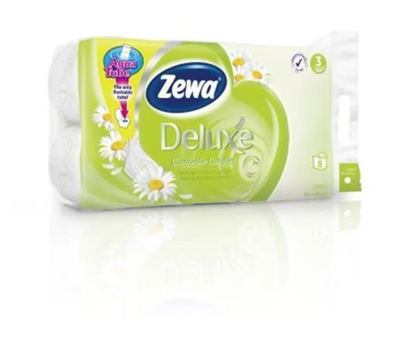 Hauptbild des Produkts Toaletní papír, 3vrstvý, 8 rolí, ZEWA "Deluxe", heřmánek