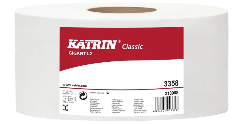 Hauptbild des Produkts Toaletní papír JUMBO Katrin Classic Gigant L2 2-vrstvý 28 cm 250 m bílý [1 ks]