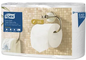 Toilettenpapier TORK 110405 Premium Extra Soft 4-lagig 153 Stück T4 [6 Stück]