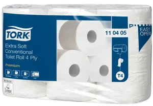 Toilettenpapier TORK 110405 Premium Extra Soft 4-lagig 153 Stück T4 [6 Stück]