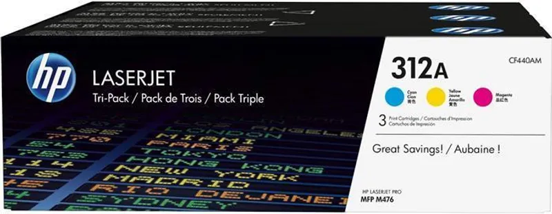 Hauptbild des Produkts Toner HP 312A, do tiskárny LaserJet M476, azurová+purpurová+žlutá, 3x2, 7k, HP