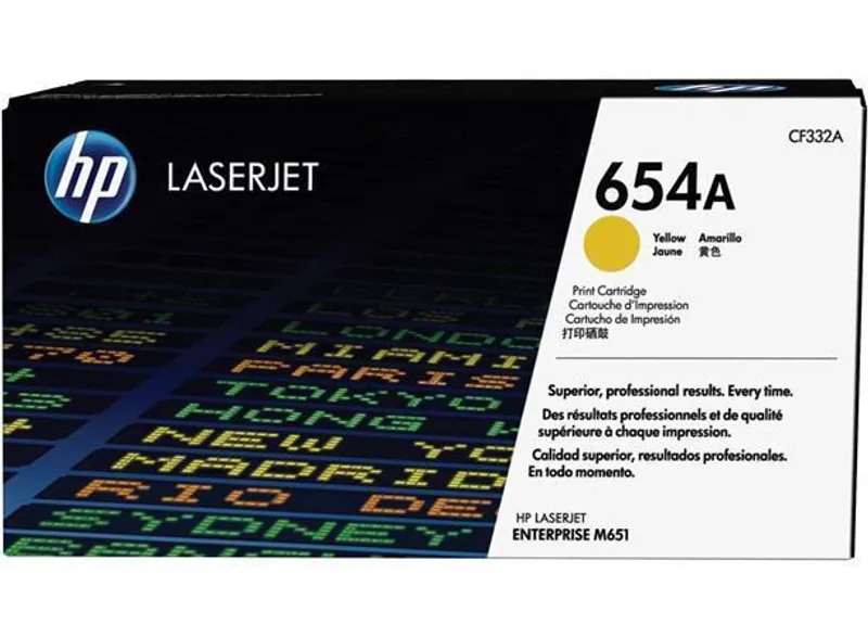 Hauptbild des Produkts Toner HP 654A, do tiskárny Color LaserJet Enterprise M651, žlutá, 20k , HP