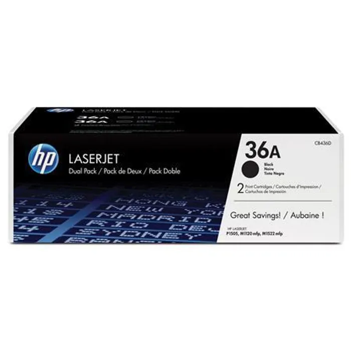 Hauptbild des Produkts Toner pro "LaserJet P1505, 1505n, M1522" tiskárny, HP "CB436AD" Černá, 2*2 tis.stran