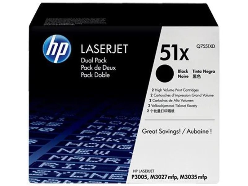 Hauptbild des Produkts Toner pro "LaserJet P3005, M3027MFP" tiskárny, HP "Q7551XD" Černá, 2*13 tis.stran