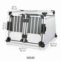Weiteres Produktbild Doppelter Transportkäfig, Aluminiumrahmen, feste Paneele 95x69x88 cm