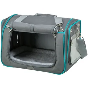 Transporttasche VICKY, 40 x 27 x 28 cm, bis 5 kg, grau/türkis