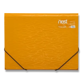 FolderMate Nest goldgelbe Drei-Klappen-Platten mit Gummi