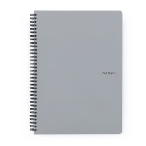 Zwillingsdrahtblock A4 PP PASTELINI grau