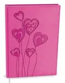 Wöchentlicher Tagebuch "Oskar", Vivella mit Prägung, A5, Rosa - Herz, (CZ/SK), BALOUŠEK