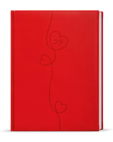 Wochentagebuch - Prokop - Vivella mit Prägung - B6 - rot - Herz