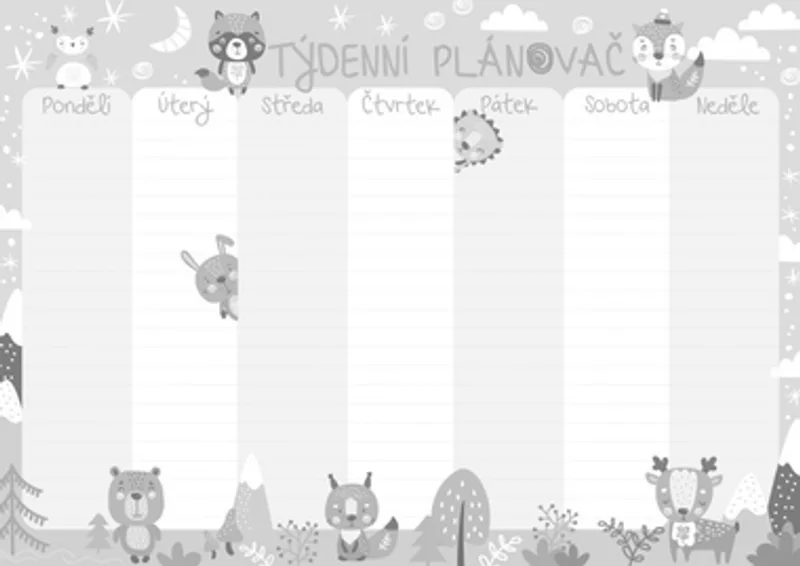 Hauptbild des Produkts Týdenní plánovač A4 - Zvířátka