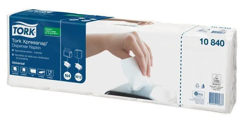 Hauptbild des Produkts Ubrousky do zásobníku Tork 10840 Xpressnap N4 1vr bílé 21,3×33 cm [9000 ks]