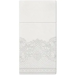 Besteckservietten PAW AIRLAID 40x40cm Royal Lace Silver [25 Stück]