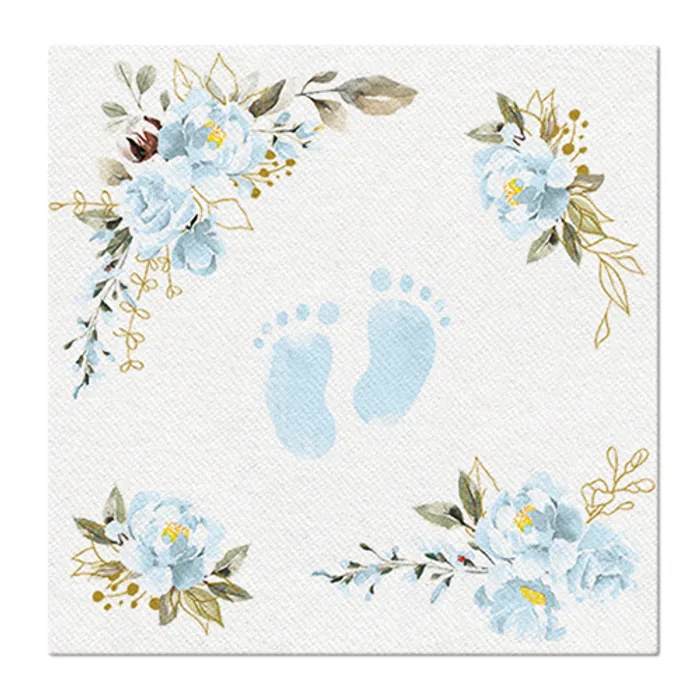 Hauptbild des Produkts Ubrousky PAW AIRLAID 40x40 cm Baby Feet light blue [50 ks]