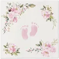 Servietten PAW AIRLAID 40x40 cm Baby Feet hellrosa [50 Stück]