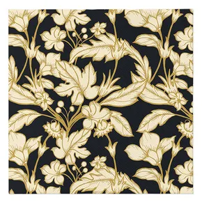 Servietten PAW AIRLAID 40x40 cm Schönes Blumenmuster Schwarz [50 Stück]