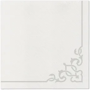 Servietten PAW AIRLAID 40x40 cm Eleganter Rahmen Silber [50 Stück]
