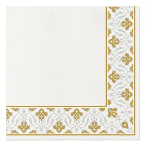 Servietten PAW AIRLAID 40x40 cm - Floral Frame Gold [50 Stk]