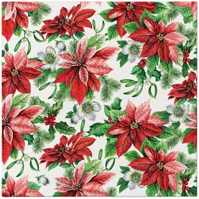 Servietten PAW AIRLAID 40x40 cm Glory Poinsettia [50 Stk]