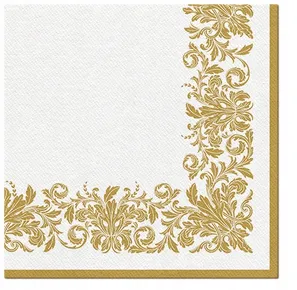 Servietten PAW AIRLAID 40x40 cm - Goldenes Ornament [50 Stück]