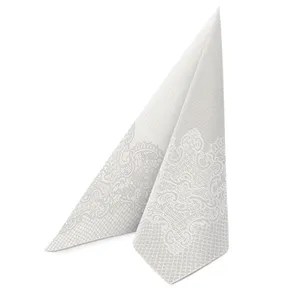 Servietten PAW AIRLAID 40x40 cm Reverse Royal Lace silber-weiß [50 Stück]