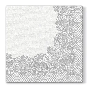 Servietten PAW AIRLAID L 40 × 40 cm Royal Lace Silver [50 Stück]