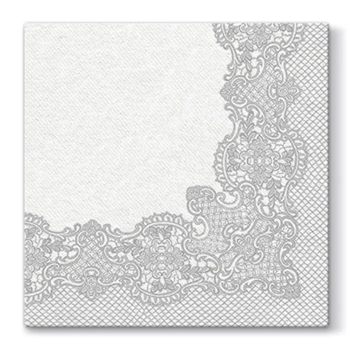 Hauptbild des Produkts Ubrousky PAW AIRLAID L 40x40cm Royal Lace Silver [50 ks]