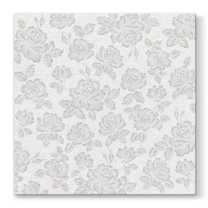 Hauptbild des Produkts Ubrousky PAW AIRLAID L 40x40cm Subtle Roses Silver [50 ks]