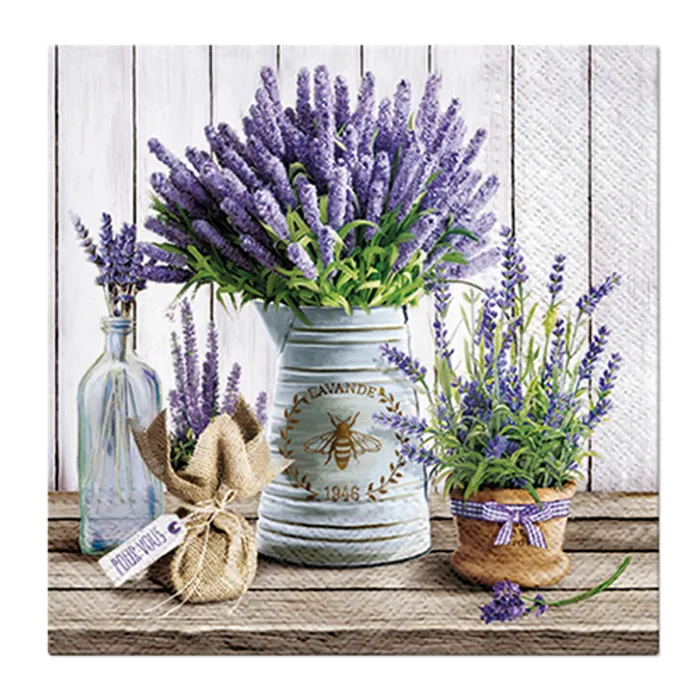 Hauptbild des Produkts Ubrousky PAW L 25x25cm 3 vrst. Lavender in Bucket [20 ks]