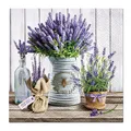 Servietten PAW L 33x33cm 3-lagig Lavender in Bucket [20 Stk]