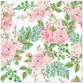 Servietten PAW L 33x33cm 3-lagig Rose hip flowers [20 Stk]