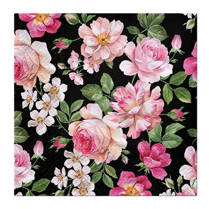 Hauptbild des Produkts Ubrousky PAW L 33x33cm 3 vrst. Roses Glory black [20 ks]