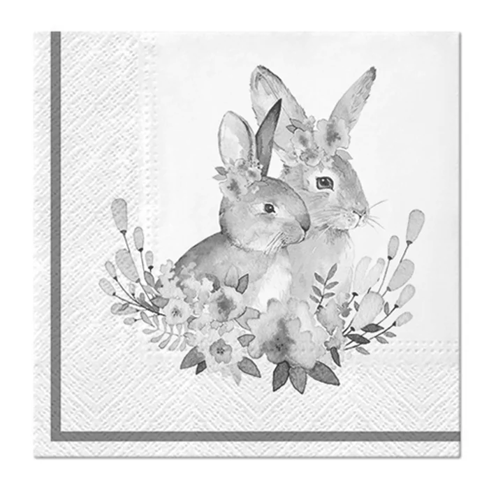 Hauptbild des Produkts Ubrousky PAW L 33x33cm Bunnies with Wreaths
