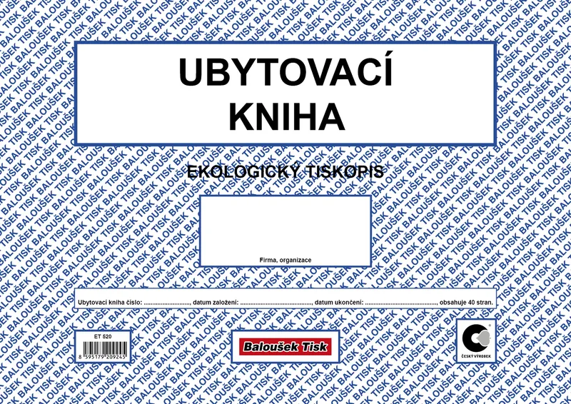 Hauptbild des Produkts Ubytovací kniha ET520