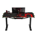 ULTRADESK Spieltisch FORCE - rot, 166x70 cm, 76.5 cm, mit XXL-Mauspad